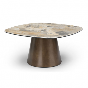 Стол журнальный Melanie (90), медь/керамика