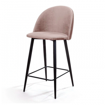 Стул полубарный Thomas, бархат пепельно-бежевый 25