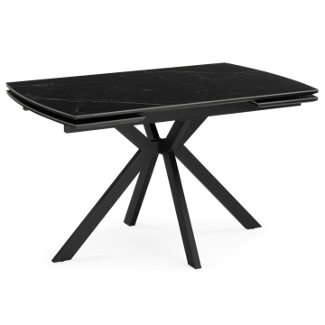 Керамический стол Катчел-2 120(180)x80 matte черный мрамор / черный