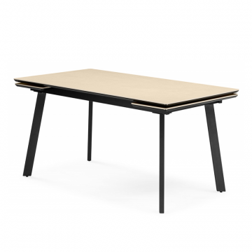 Керамический стол Норман 120(180)х80 okara light yellow / черный