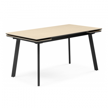 Керамический стол Норман 120(180)х80 okara light yellow / черный