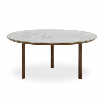 Стол журнальный Candy (80), белая керамика/орех