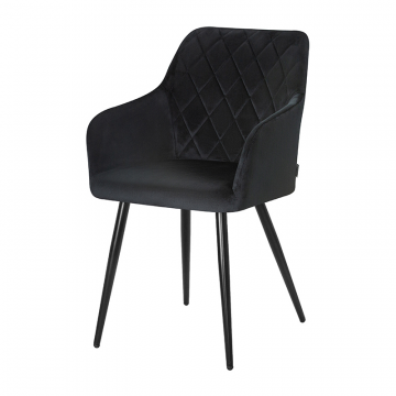 Стул обеденный DOBRIN ROBERT, черные матовые ножки, велюр V108-77 Чёрный
