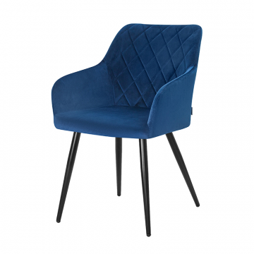Стул обеденный DOBRIN ROBERT, черные матовые ножки, велюр V108-67 Тёмно-синий