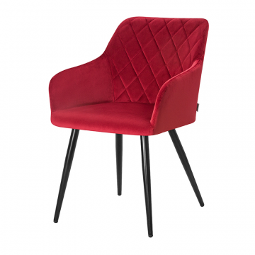 Стул обеденный DOBRIN ROBERT, черные матовые ножки, велюр V108-37 Бордовый