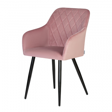 Стул обеденный DOBRIN ROBERT, черные матовые ножки, велюр V108-15 Розовый