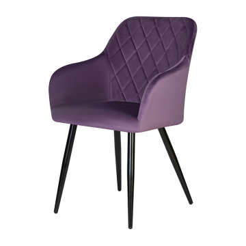 Стул обеденный DOBRIN ROBERT, черные матовые ножки, велюр V108-45 Темно-фиолетовый