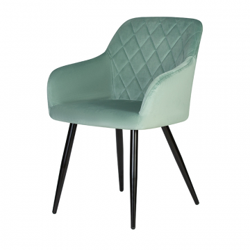 Стул обеденный DOBRIN ROBERT, черные матовые ножки, велюр V108-118 Мятный