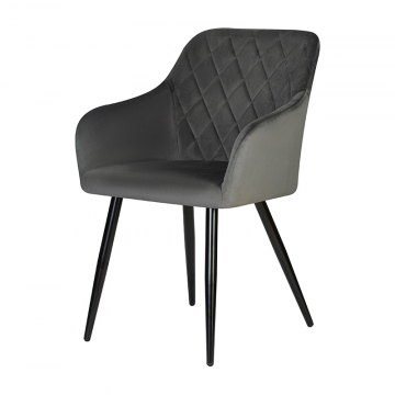 Стул обеденный DOBRIN ROBERT, черные матовые ножки, велюр V108-92 Антрацит