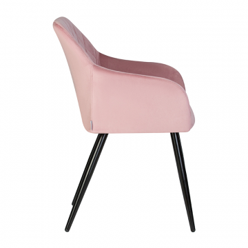 Набор 2 шт Стул обеденный DOBRIN ROBERT, черные матовые ножки, велюр V108-45 Темно-фиолетовый