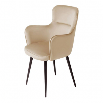 Стул c подлокотниками King, поворотный на 360 градусов, бархат бежевый 05