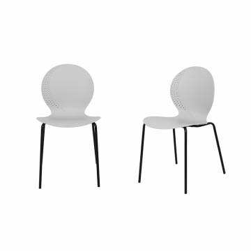 Комплект из 2-х стульев Wave серый с черными ножками