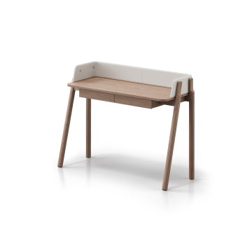 Консоль Basic 120*45 см (натуральный дуб, молочный экокожа)