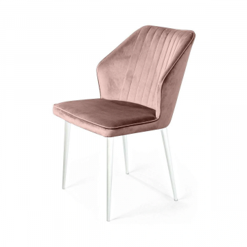 Стул Berg, бархат бежевый 5 / белый конус