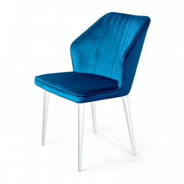 Стул Berg, бархат  синий 29 / белый конус