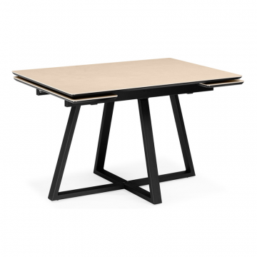 Керамический стол Памелла 120(180)х80 okara light yellow / черный