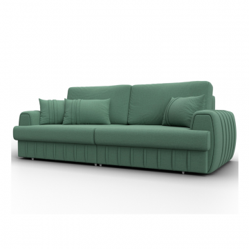 Диван прямой Лига-057 НПБ, Амур 11 зеленый, Рогожка