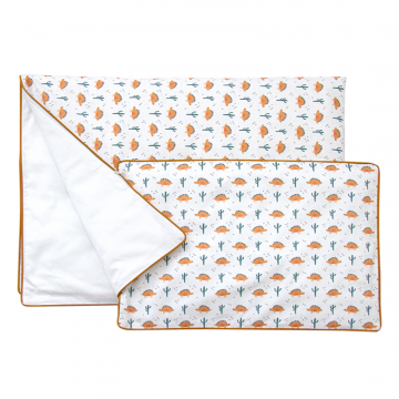 Постельное бельё в детскую кроватку «Жёлтые динозаврики» (кант, сатин). Состав: наволочка 40*32 см, пододеяльник 90*110 см