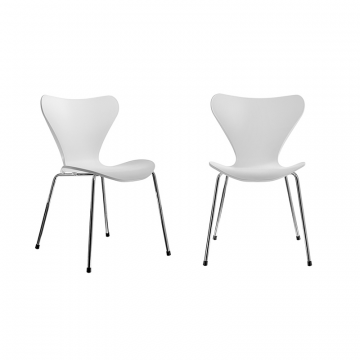 Комплект из 2-х стульев Seven Style белый с хромированными ножками