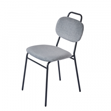 Комплект из 2-ух стульев MOLLY разборный черный каркас серое сиденье