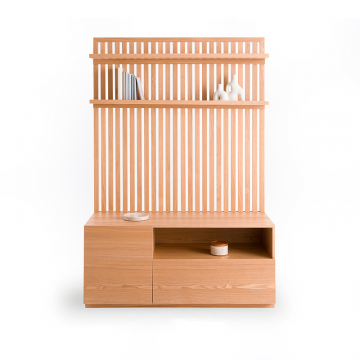 Стойка для аудио- и видеотехники из массива ясеня и шпона THEONIE