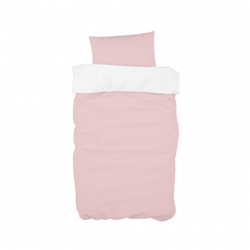 Постельное бельё в детскую кроватку (розовый, сатин). Состав: наволочка 40*32 см, пододеяльник 90*110 см