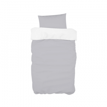 Постельное бельё в детскую кроватку (серый, сатин). Состав: наволочка 40*32 см, пододеяльник 90*110 см