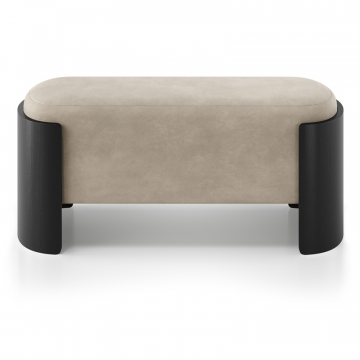 Банкетка Lagom 100 см (светло-бежевый FiberGuard, черный)