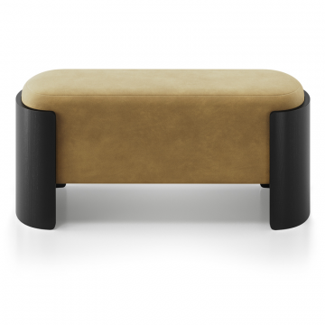 Банкетка Lagom 100 см (янтарный FiberGuard, черный)