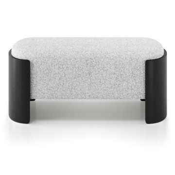 Банкетка Lagom 100 см (белый мех, черный)