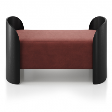 Банкетка Lagom 2 120 см (бордовый FiberGuard, черный)