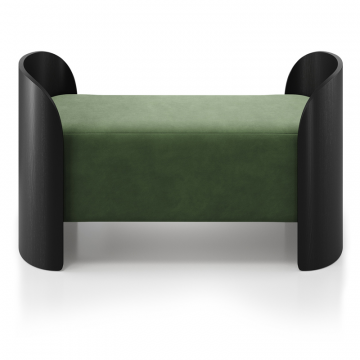 Банкетка Lagom 2 120 см (зелено-голубой FiberGuard, черный)