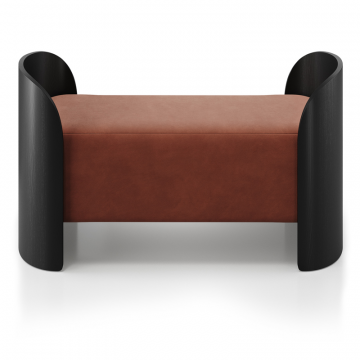 Банкетка Lagom 2 120 см (сиена FiberGuard, черный)