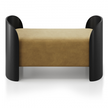 Банкетка Lagom 2 120 см (янтарный FiberGuard, черный)