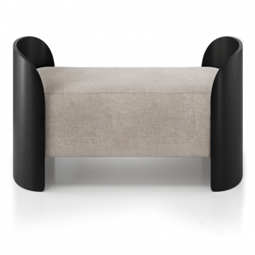 Банкетка Lagom 2 120 см (бежевый рогожка, черный)