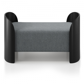 Банкетка Lagom 2 120 см (светло-серый твид, черный)