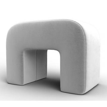 Пуф 008, TOWER 01 молочный, Велюр