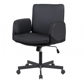 Кресло офисное TopChairs Foldo с откидными подлокотниками черное