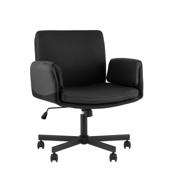 Кресло офисное TopChairs Foldo с откидными подлокотниками черное