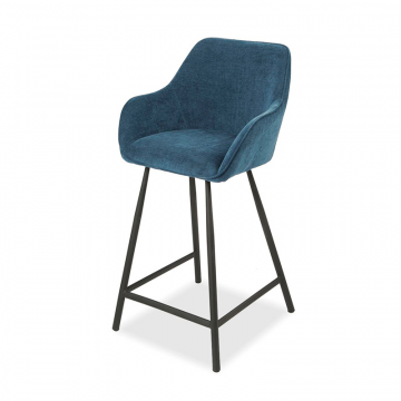 Стул полубарный Edwin, графитово-синий/черный