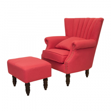 Кресло с пуфом Lab Red V2