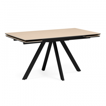 Керамический стол Вилли 140(200)х80 okara light yellow / черный