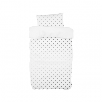 Постельное бельё в детскую кроватку (плюсики, сатин). Состав: наволочка 40*32 см, пододеяльник 90*110 см