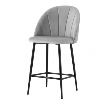 Стул полубарный Логан SN велюр светло-серый