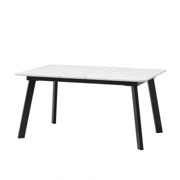 Стол Batu new 120-160/80/76 столешница ЛМДФ азул оникс подстолье металл черный