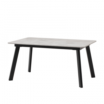 Стол Batu new 120-160/80/76 столешница ЛМДФ ароза светлая подстолье металл черный