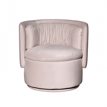ZW-06101 Кресло поворотное велюр кремовый