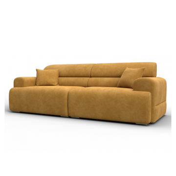 Диван прямой Лига-109 НПБ, BRUT 10 желтый, Велюр