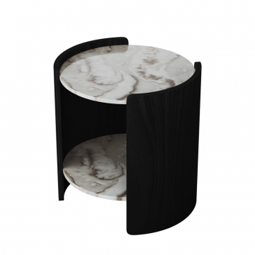 Столик Lagom Stone D 43 см высота 45 см (камень OV2, черный)