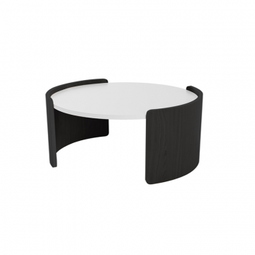 Столик Lagom D 65 см высота 32 см (белый, черный)